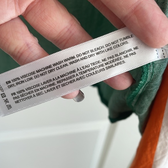 Denim & Flower Green, White & Orange Button Down Shirt - Picture 6 of 7